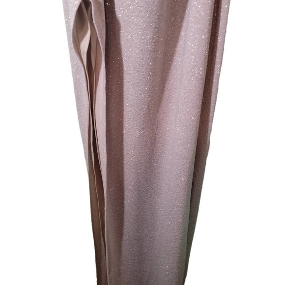 NWT Windsor Evening Dress Special Occasion Back Side Slit Ivory Glitter Gown - Picture 3 of 7